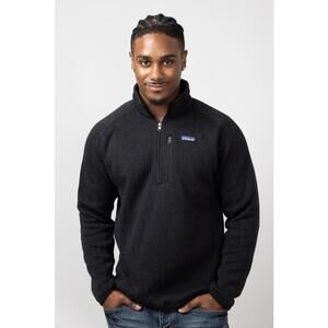 Patagonia Better Sweater 1/4 Zip Fleece Men's Medium (Tag L) Black NWT